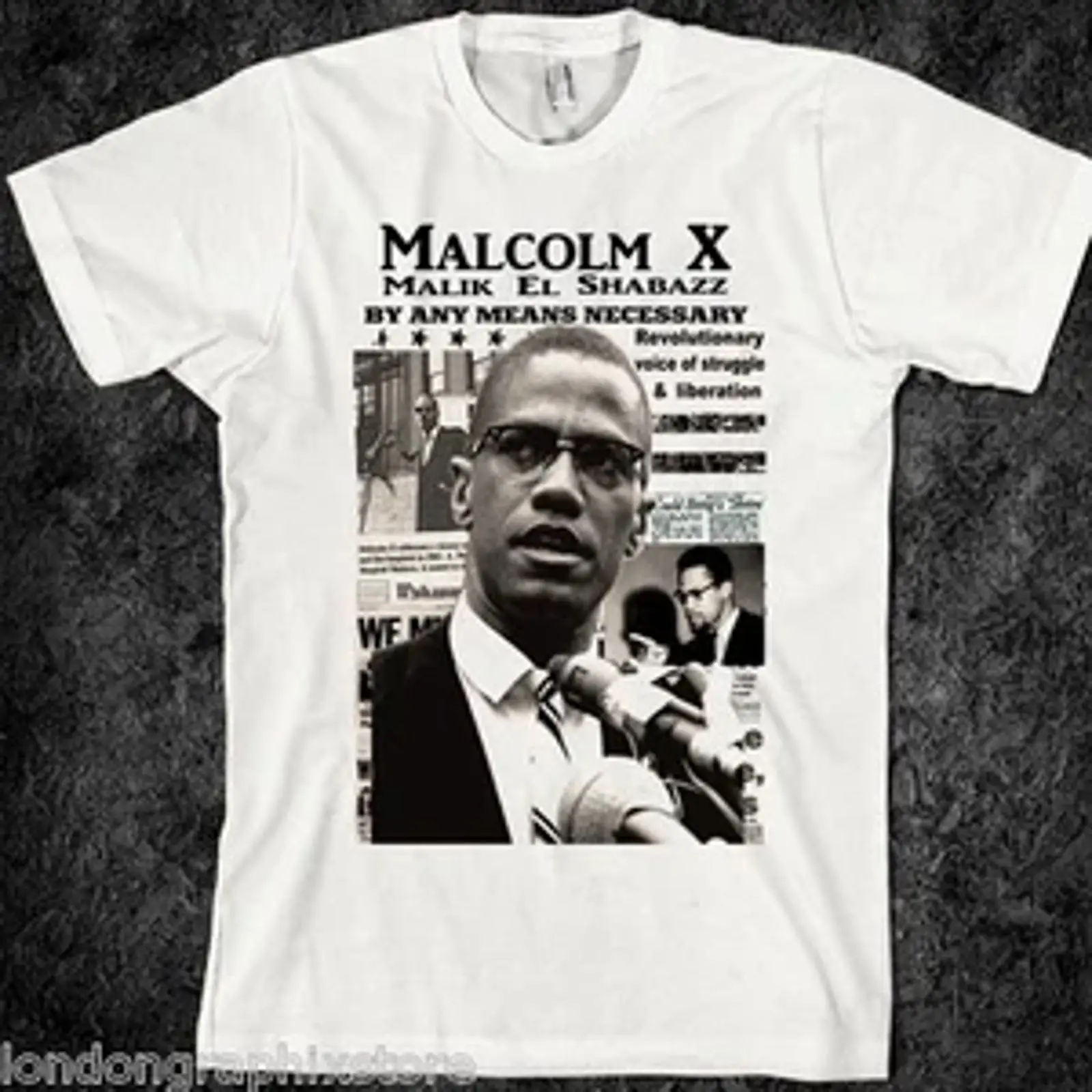 Men'S Fashion History - マルコム X Tシャツ ブラック ヒストリー リブス