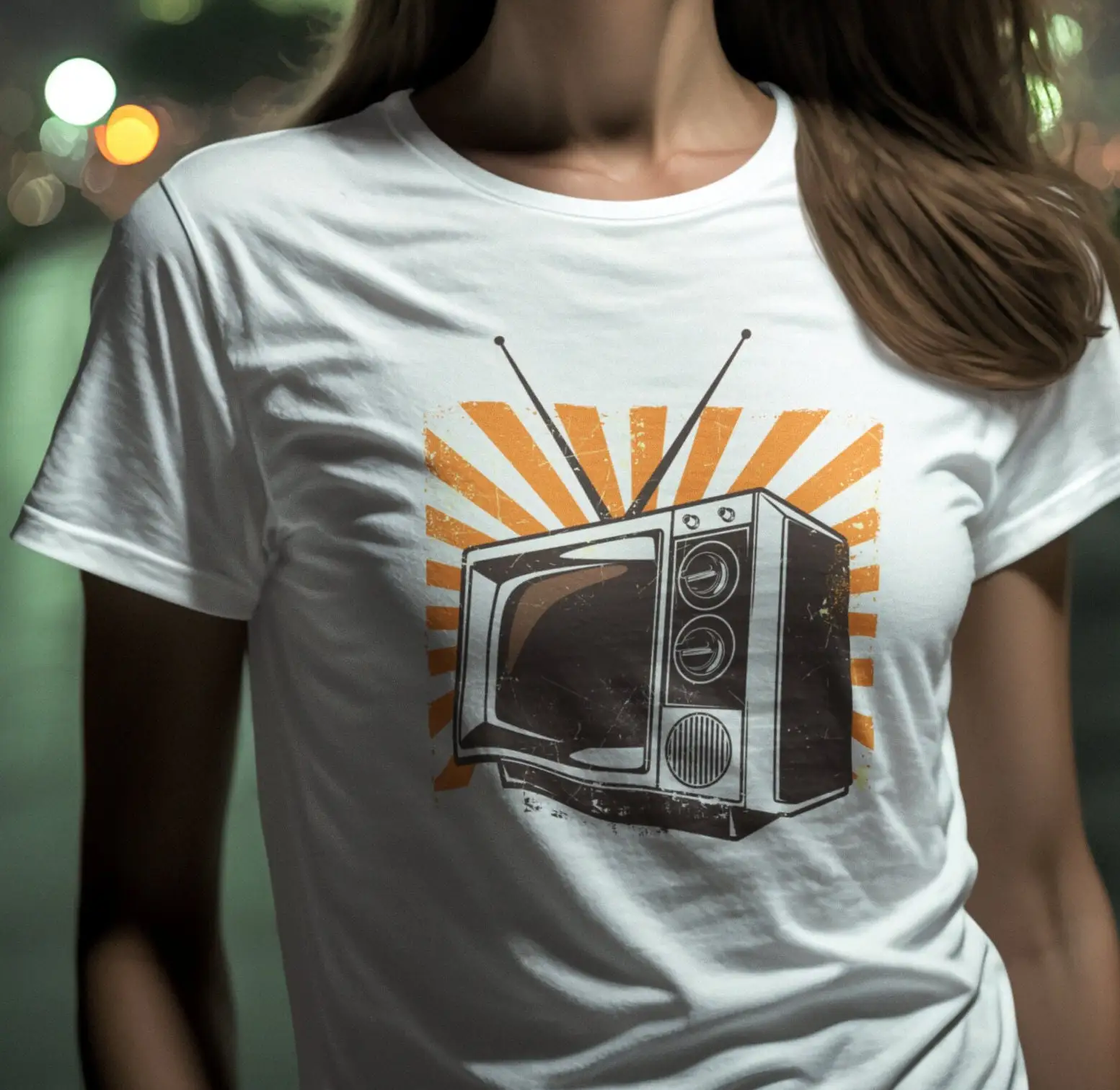 Men'S Fashion History - 70年代のビンテージテレビ愛好家Tシャツ クラシックテレビ レトロ放送愛好家 ノスタルジア トップメディア ヒストリー