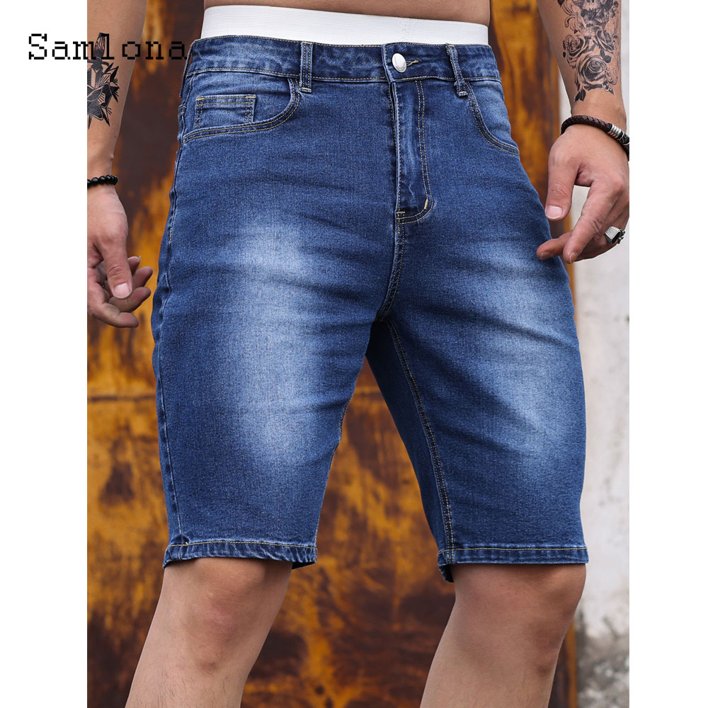 Men'S Fashion Jeans - メンズヴィンテージデニムショーツ,ショートジーンズ,デニム,ミディアムウエスト,デニム,ジッパー,アメリカとヨーロッパのファッション,2024