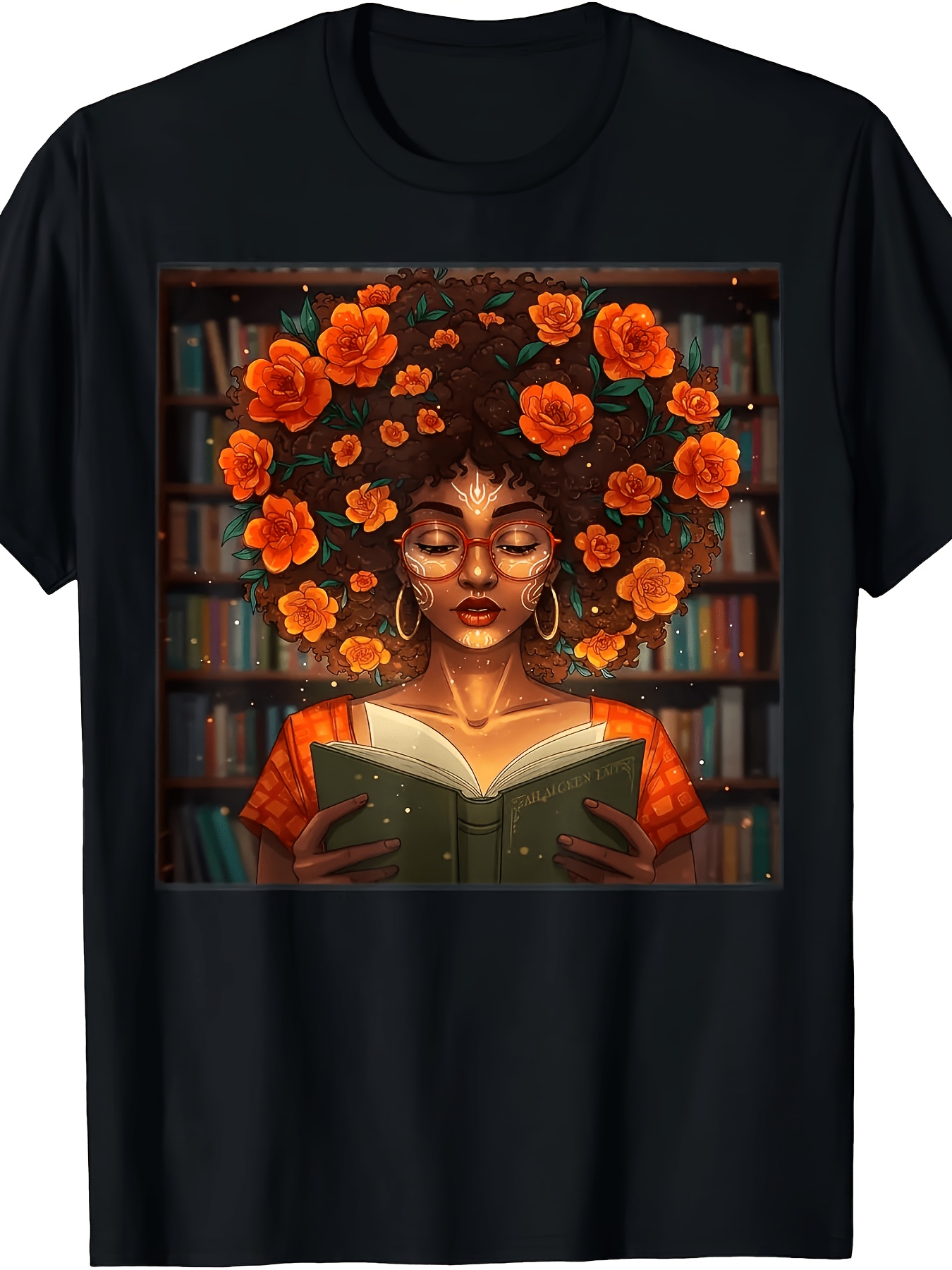 Men'S Fashion History - 黒人歴史月間 黒人アフロガール 女性 本好きへのギフト Tシャツ ユニセックス、トレンディなストリートウェアファッション、最高品質の快適なカジュアル、プリントTシャツ、ピュア、クルーネック、レギュラーフィット、完璧