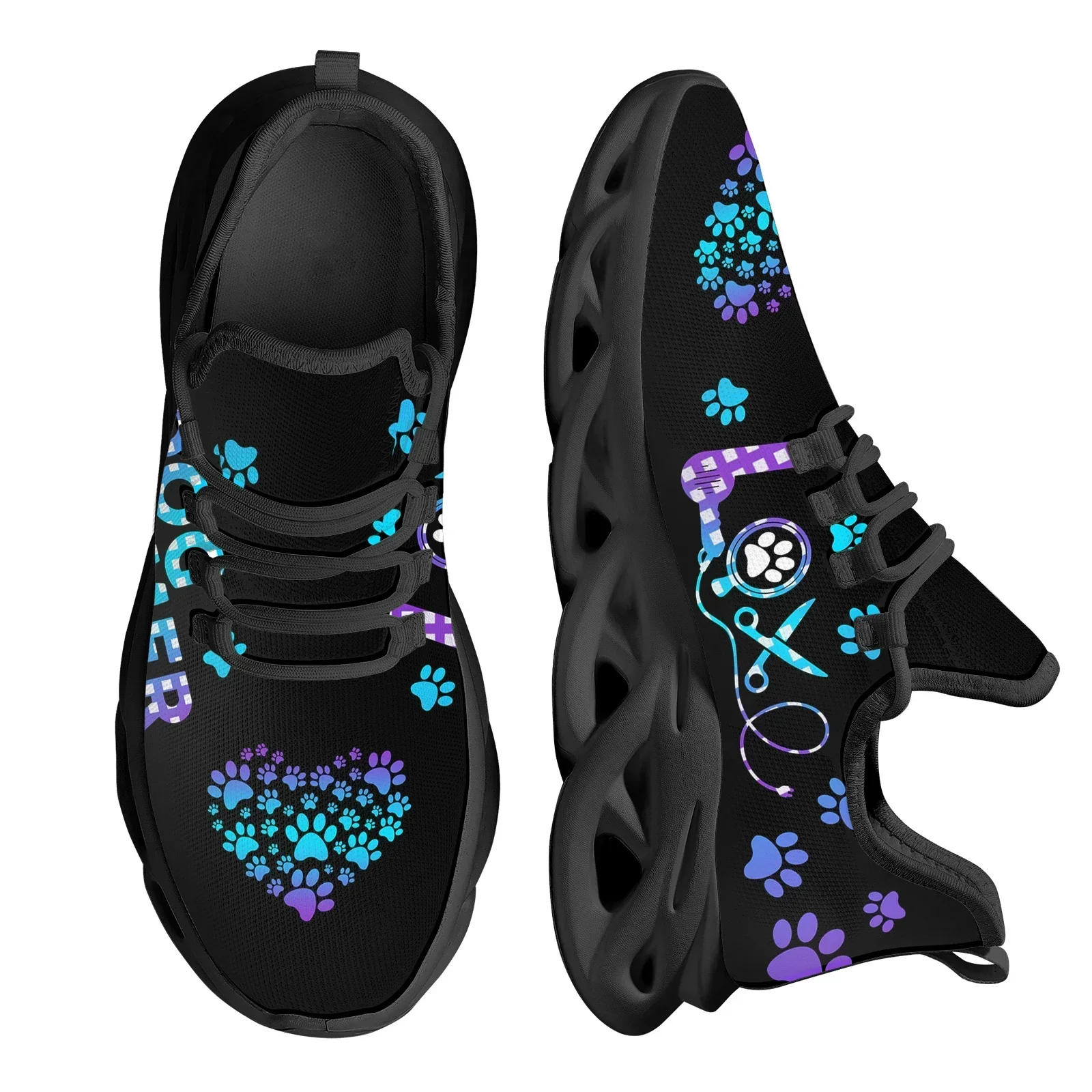 Mens Fashion Zapatos - ドッググルーマーデザイン レディース 通気性メッシュスニーカー 高品質 ブラック ファッション
