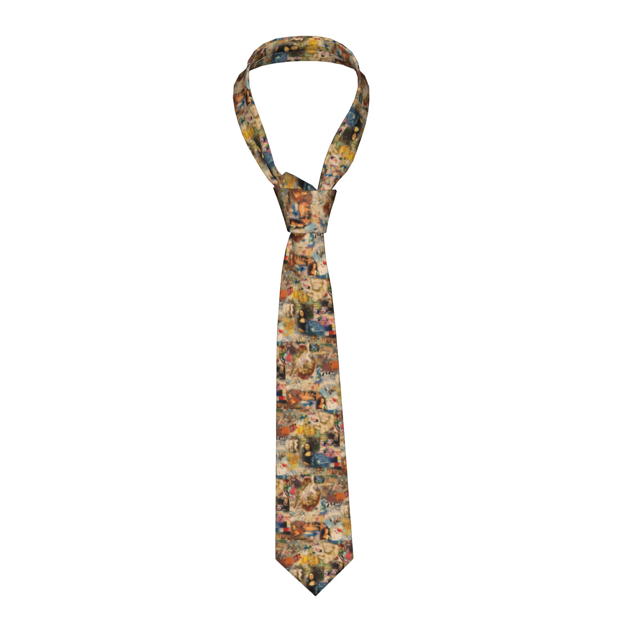 Men'S Fashion History - ゴッホの芸術史ネクタイ メンズフォーマル ダヴィンチ モナリザ ピカソ絵画 シルクオフィスネクタイ