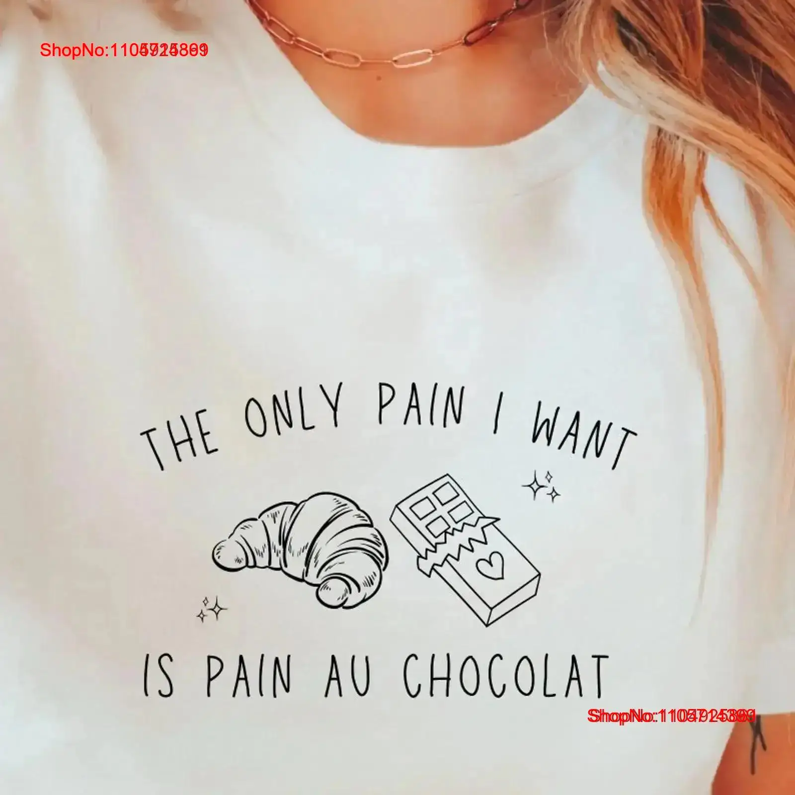 Men Fashion Pinterest - クロワッサン Tシャツ ショコラートだけが欲しい痛み ピンテレスT フード愛好家へのギフト パリの食べ物が大好き