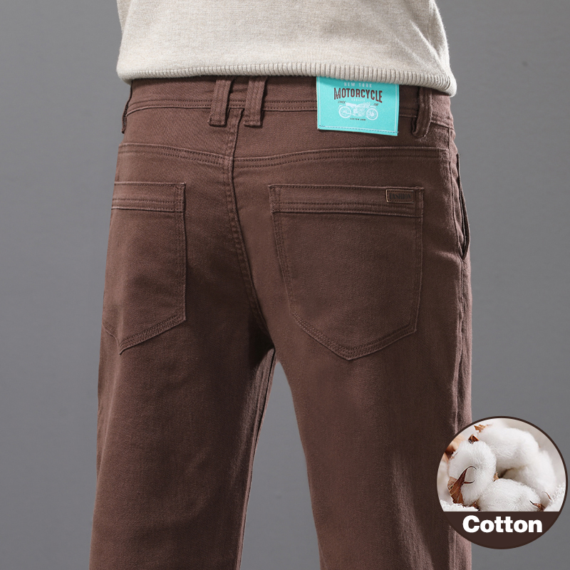Mens Fashion Dark Grey Pants - ビジネスカジュアル綿弾性メンズジーンズフィットストレートパンツソフトで快適なファッション韓国デニムパンツカーキダークグレー