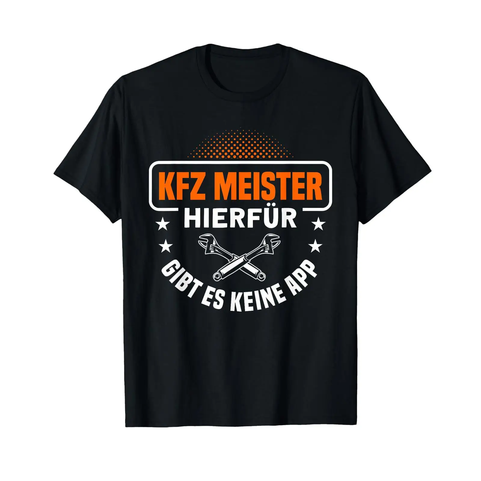 Men'S Fashion App - ドイツ語のテキストが入った T シャツ「quot KFZ Meister Hierfür