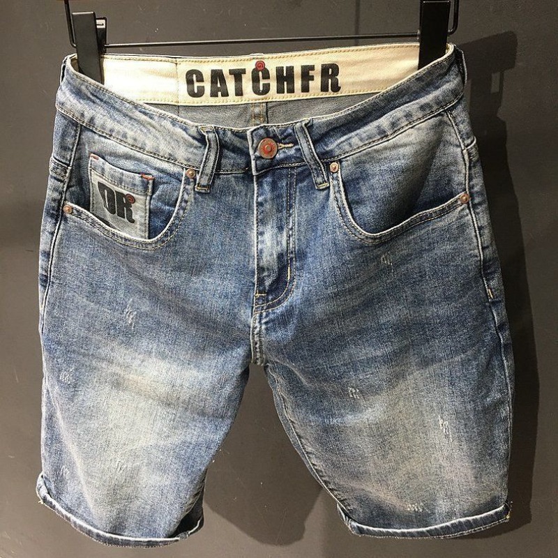 Men'S Fashion Jeans - メンズオーバーサイズデニムショーツ,テキストポケット付き,スリム,ショートパンツ,ラージサイズ,ノベルティ2kファッション,女性向け,人気セール,xl