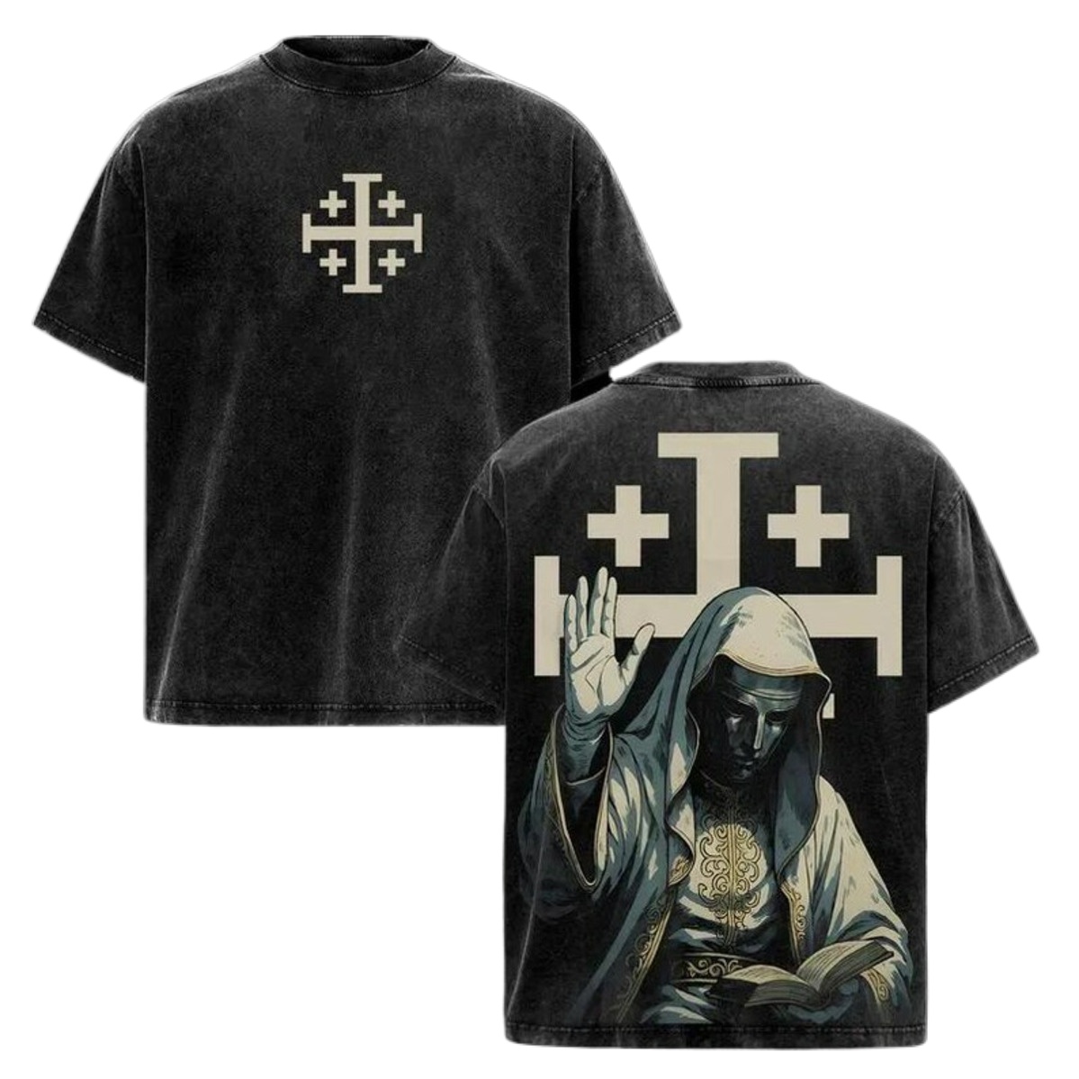 Men'S Fashion History - ボールドウィン IV 十字軍リーダーの復活を描いたヴィンテージグラフィックTシャツ、レトロメンズTシャツ、歴史愛好家に最適で快適なカジュアルウェアです。