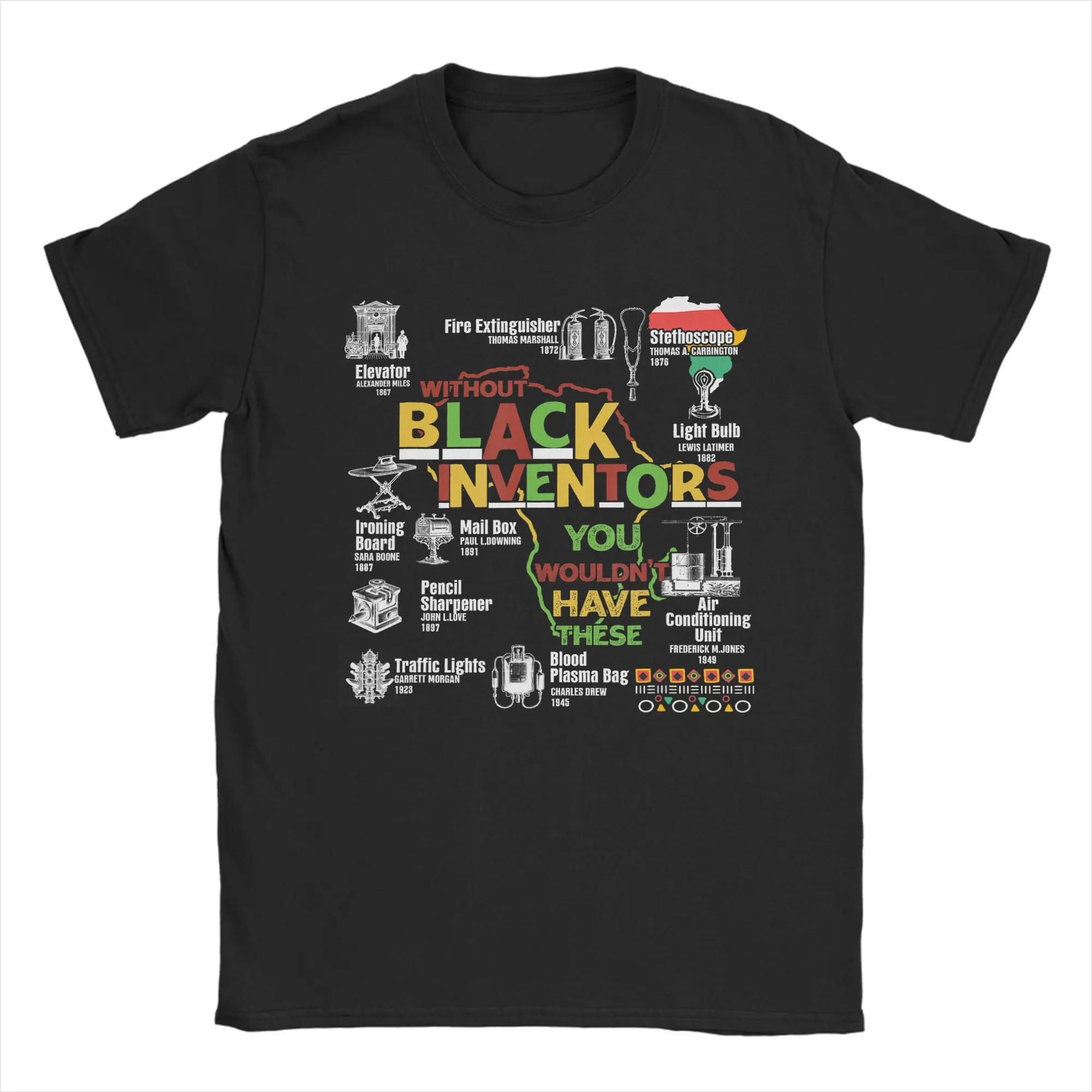 Men'S Fashion History - 黒人発明家歴史月間アフリカ系アメリカ人綿 100 T シャツ男性用ビーチ T シャツ通気性