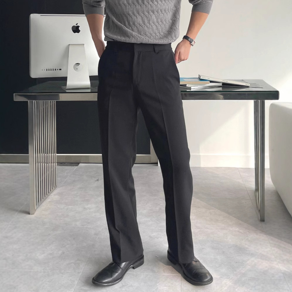 メンズ ブラック ダークグレー 無地 ストレート カジュアル - Mens Fashion Dark Grey Pants のレビューと価格