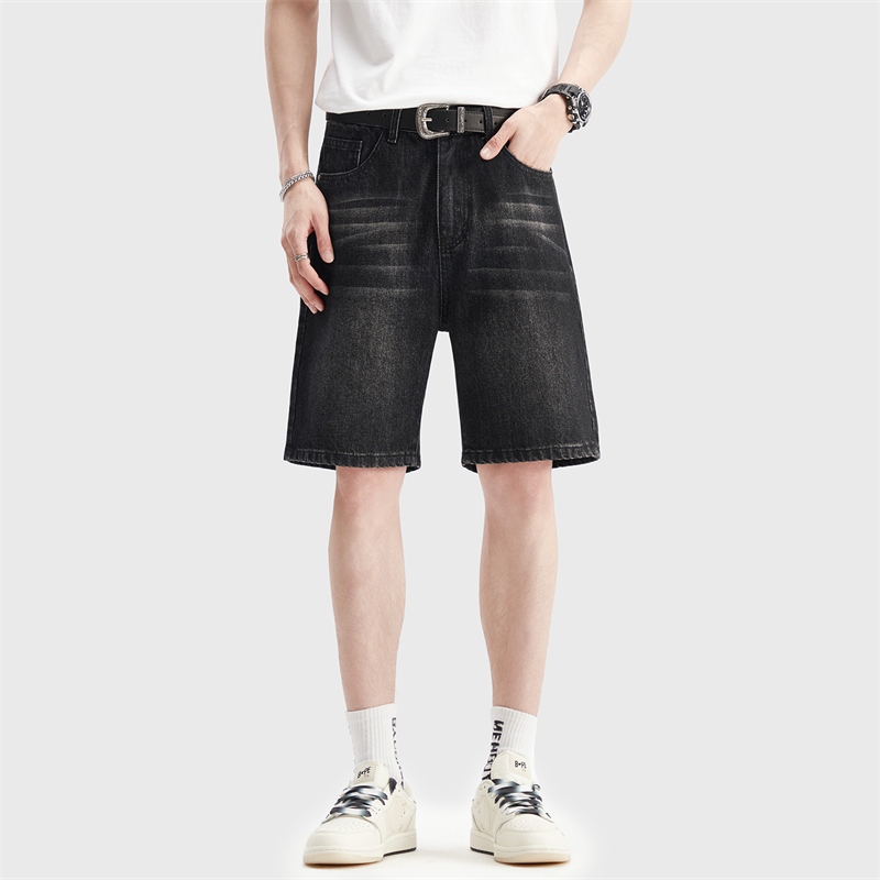 夏薄い黒デニムショートパンツメンズファッション韓国ルーズレト - Men'S Fashion Jeans のレビューと価格