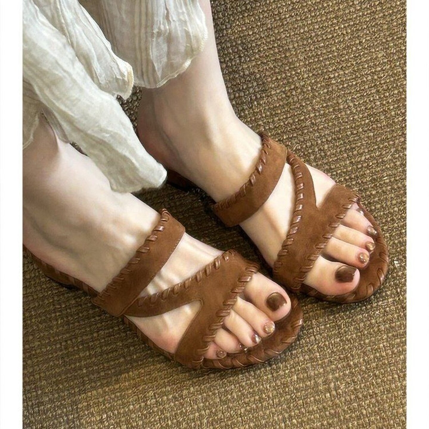 ソリッドウィーブ レディース サンダル ファッション スリッ - Mens Fashion Zapatos のレビューと価格