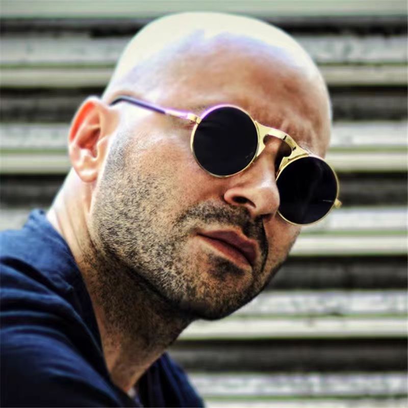 レトロスチームパンクレッドラウンドサングラス男性女性用ゴール - Men Fashion Rave のレビューと価格
