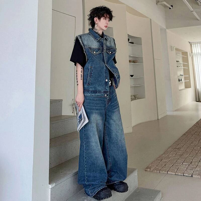 LUZHEN 2026 夏デニムツーピースセットメンズファッ - Men'S Fashion Jeans のレビューと価格