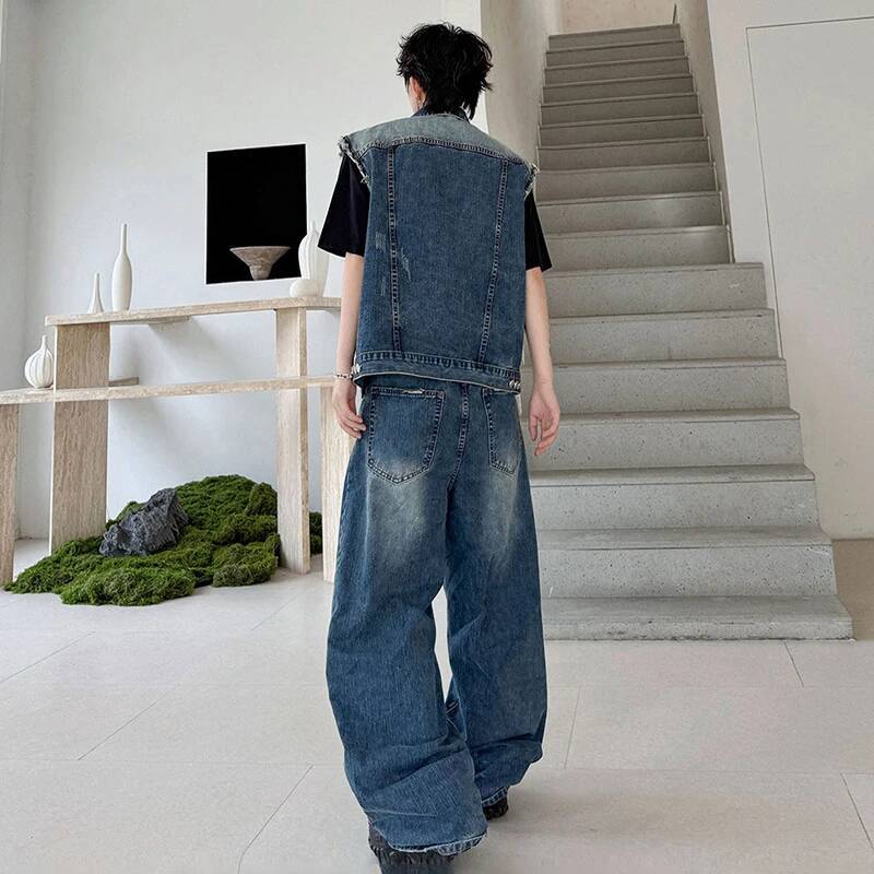 LUZHEN 2026 夏デニムツーピースセットメンズファッ - Men'S Fashion Jeans のレビューと価格