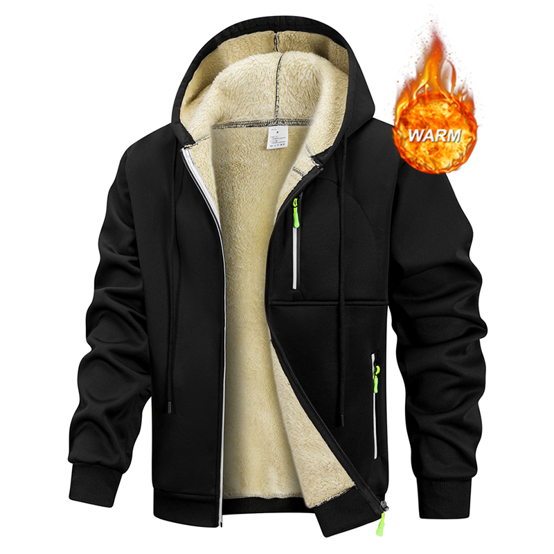 メンズ冬暖かいシェルパプラッシュ裏地ジャケットカジュアルジッ - Sherpa Jacket Fleece のレビューと価格