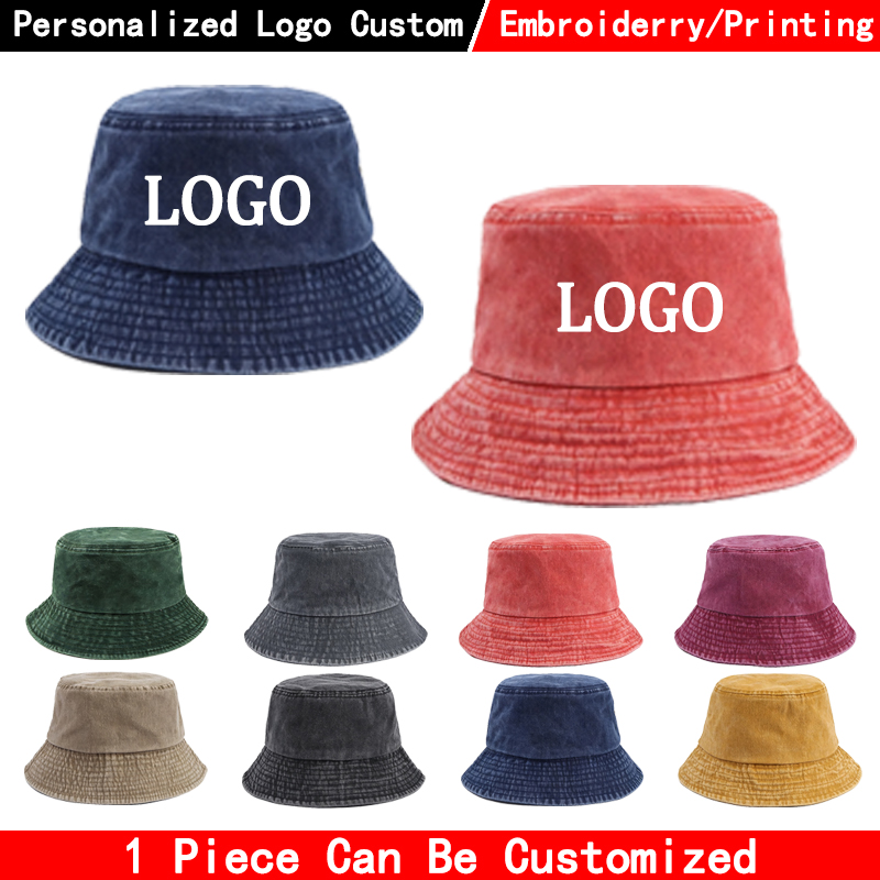 カスタムロゴ入りデニムバケットハット ファッションウォッシュ - Mens Fashion Caps のレビューと価格