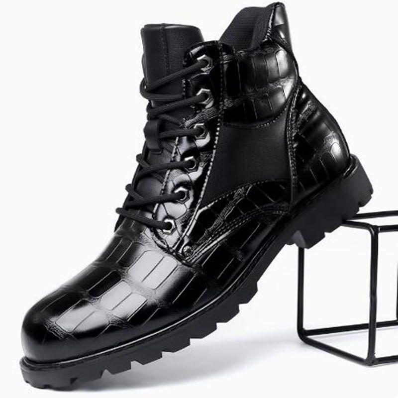 高級ブランド男性ブーツグリッドパターンスクエアヒール男性アン - Mens Fashion Zapatos のレビューと価格
