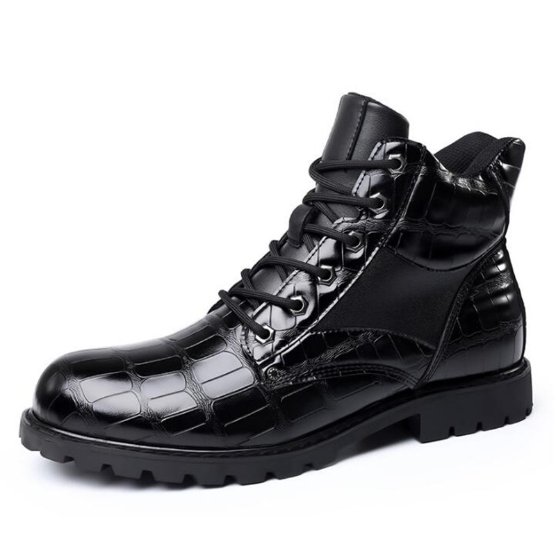 高級ブランド男性ブーツグリッドパターンスクエアヒール男性アン - Mens Fashion Zapatos のレビューと価格