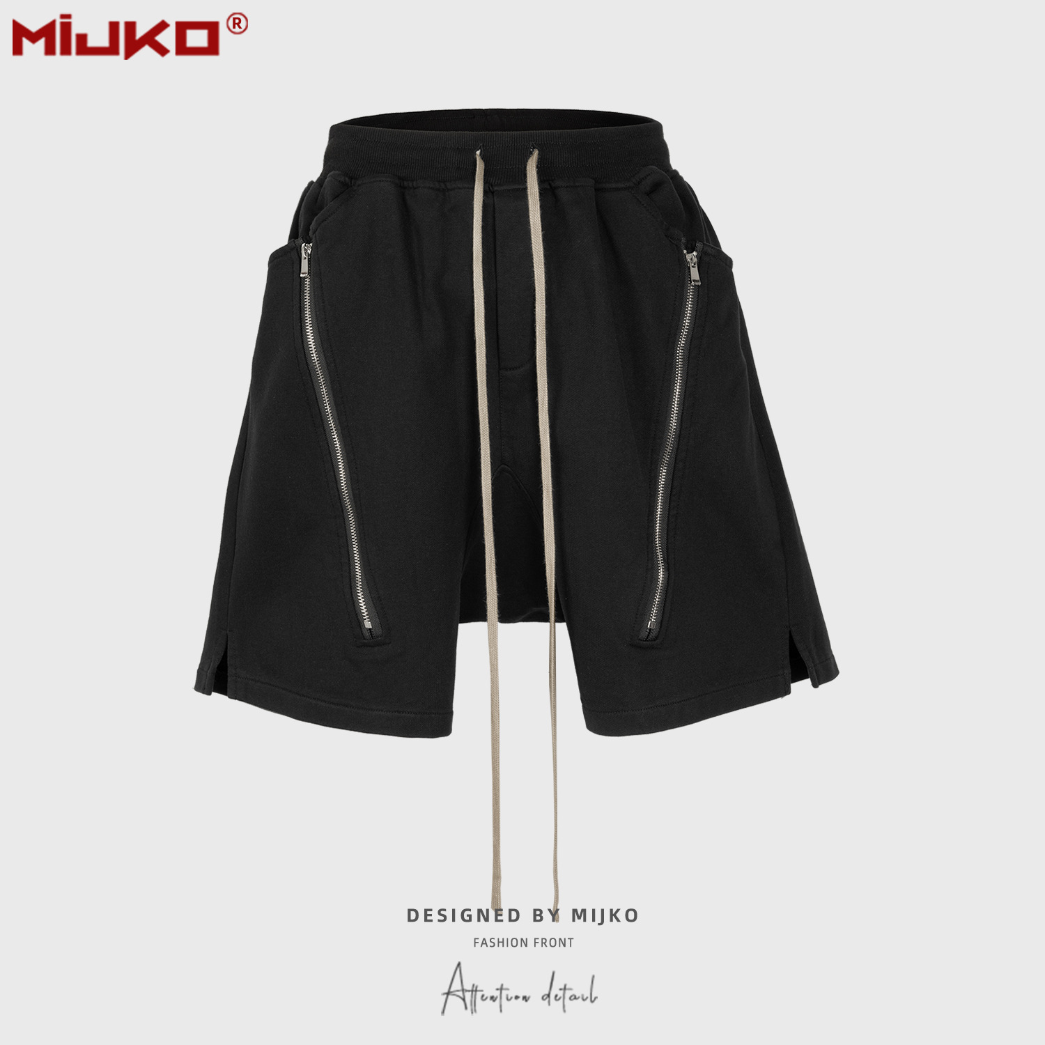 MIJKO ブラックダークグレーショーツ男性ヒップホップショ - Mens Fashion Dark Grey Pants のレビューと価格