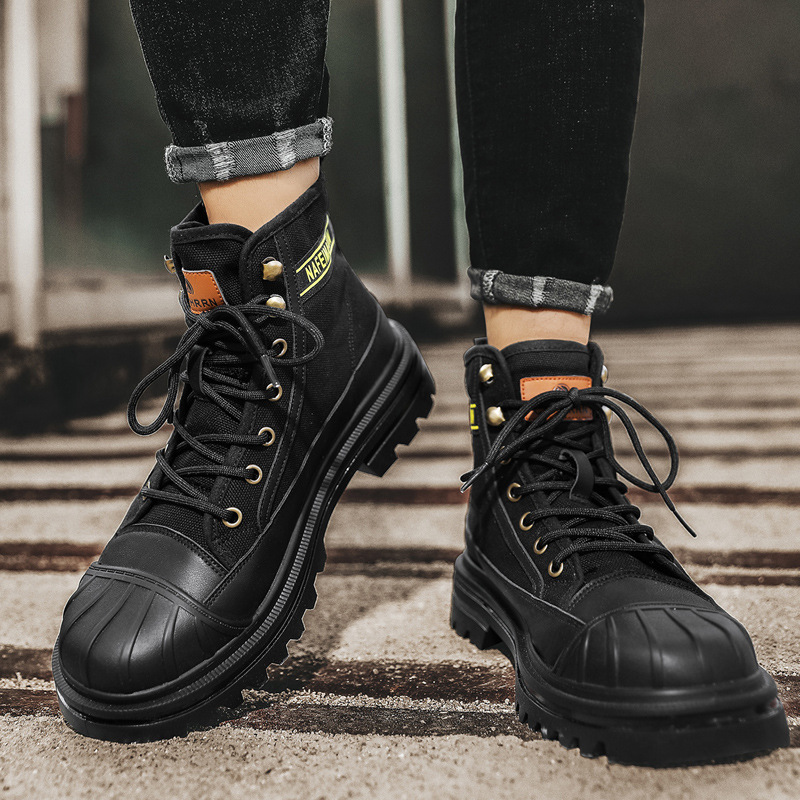 メンズキャンバスブーツ、ファッショナブルなハイカットカジュア - Mens Fashion Zapatos のレビューと価格