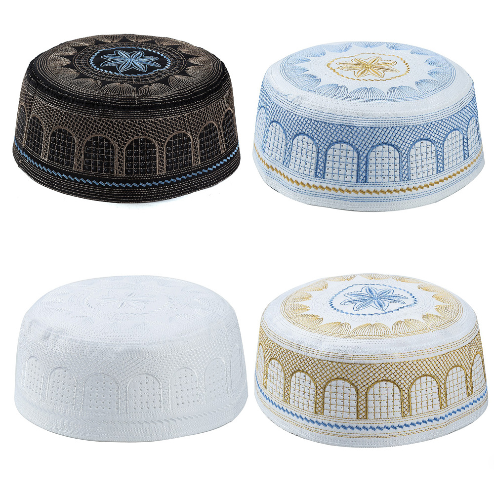 男性用のイスラム教徒の祈りの帽子,刺embroidery,綿 - Mens Fashion Caps のレビューと価格