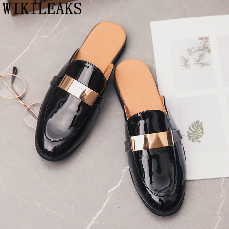 黒ハーフ男性パテントレザーメンズ靴カジュアル高級靴の男性ファ - Mens Fashion Zapatos のレビューと価格