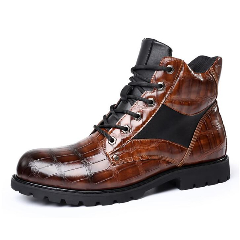 ブランド男性ブーツグリッドパターンスクエアヒール男性アンクル - Mens Fashion Zapatos のレビューと価格