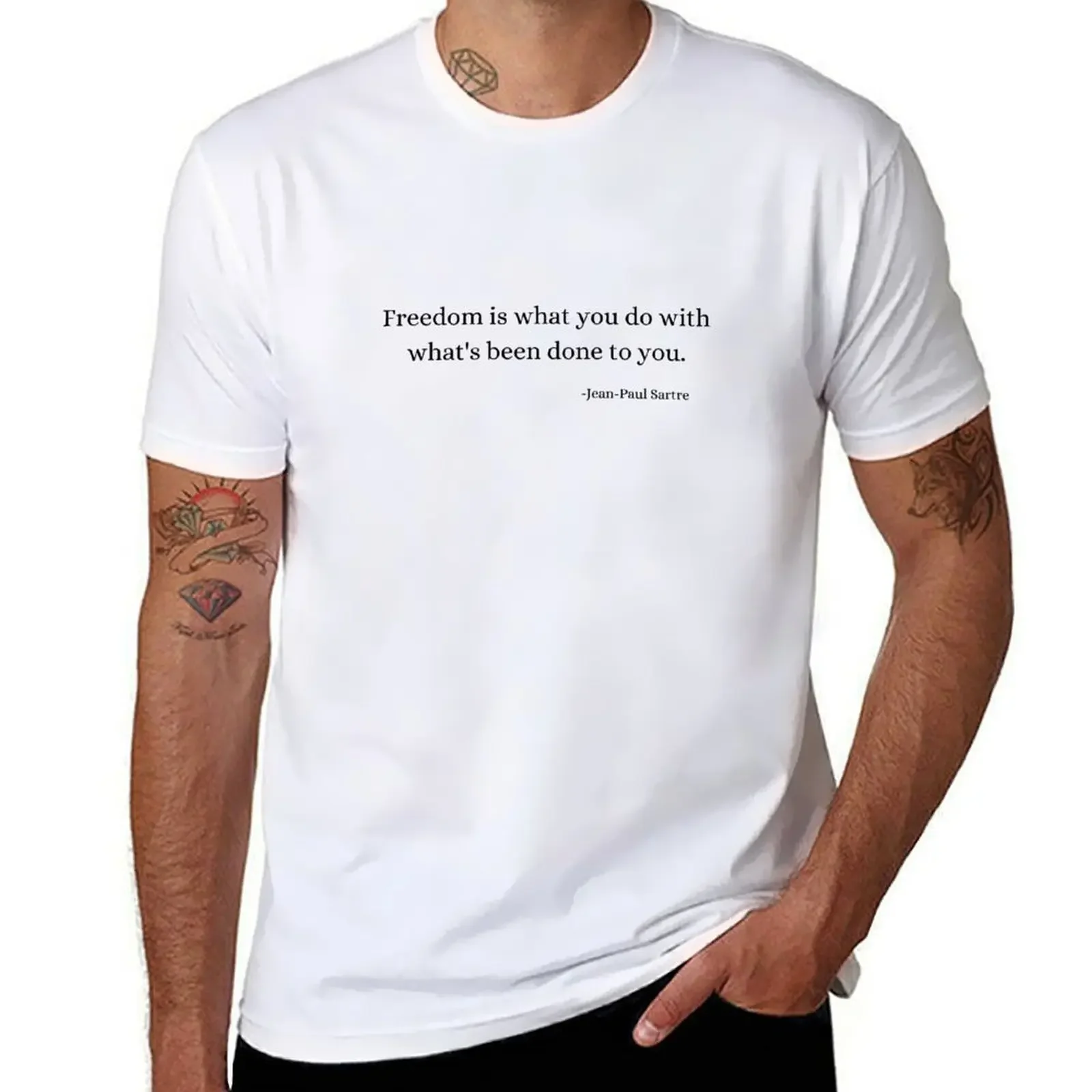歴史 哲学 引用句: ジャン＝ポール・サルトル Tシャツ メ - Men'S Fashion History のレビューと価格