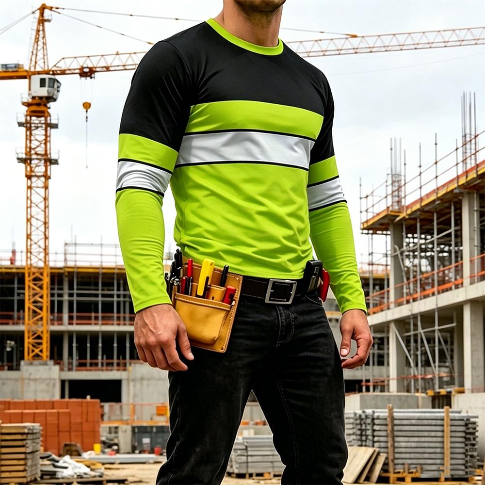 秋の高品質明るい色のストライプ作業服メンズ長袖 Tシャツ通気 - Men'S Fashion Trends のレビューと価格
